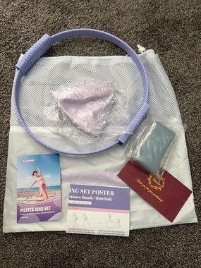 Pilates Ring Set with Resistance Bands - Lavender